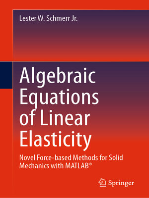 cover image of Algebraic Equations of Linear Elasticity